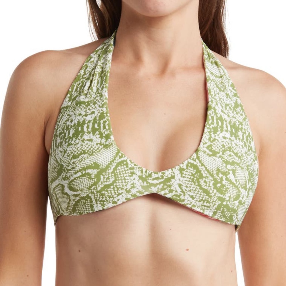 MAAJI ❤️‍🔥 MANHATTAN SNAKE PRINT REVERSIBLE HALTER SWIM TOP NWT SIZE SMALL